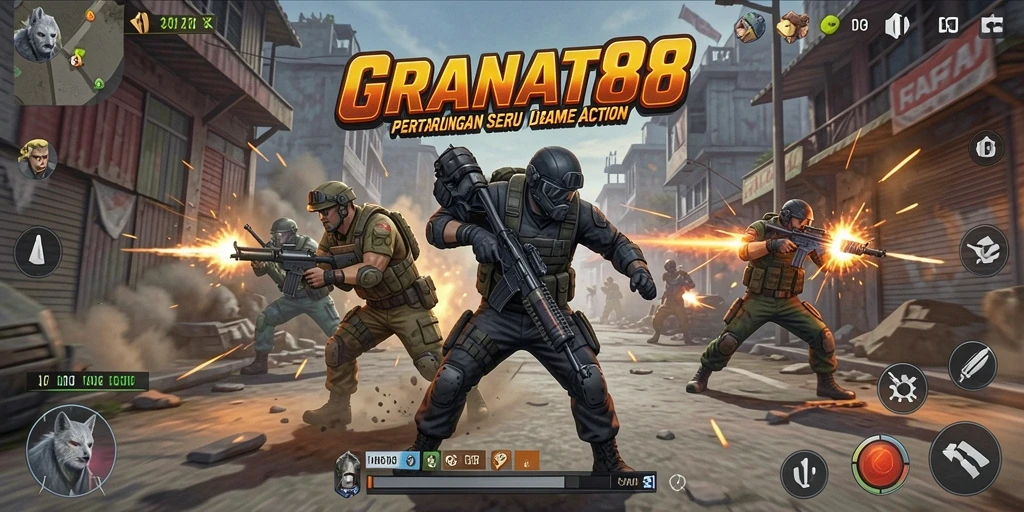 Screenshot gameplay seru dari GRANAT88 dengan aksi pertarungan yang menegangkan.