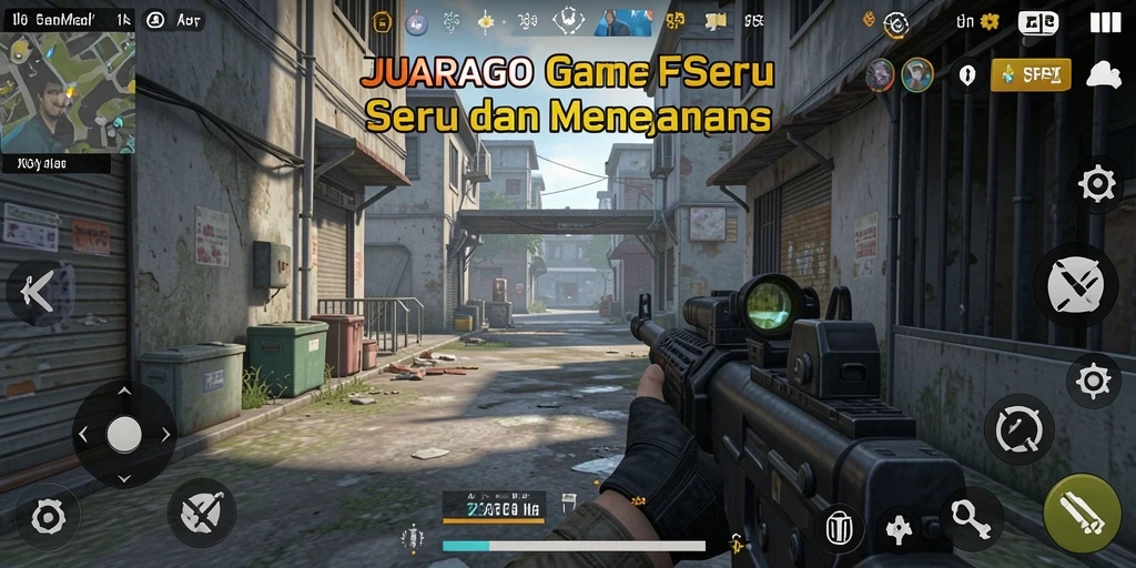Gameplay JUARAGO yang intens dan seru dalam aksi tembak-menembak.