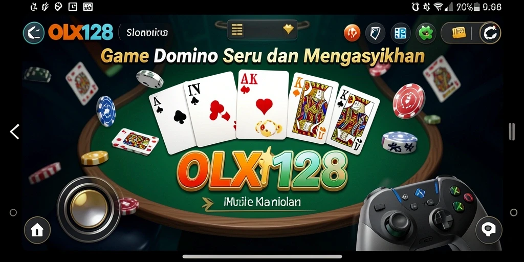 Tampilan menarik gameplay OLX128 saat bermain Domino.