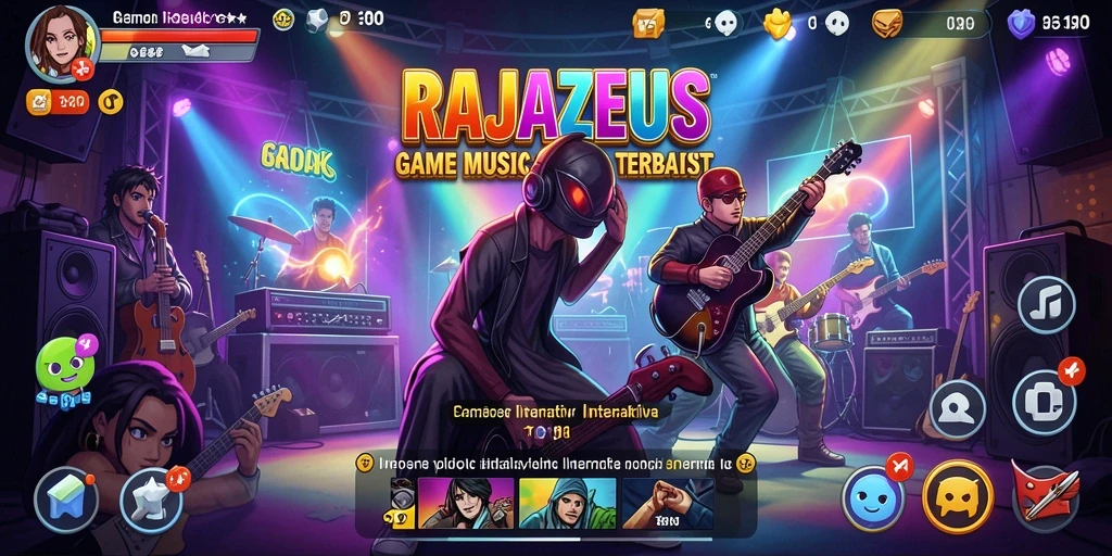 Tampilan gameplay <strong>RAJAZEUS</strong> yang menarik dengan musik interaktif.