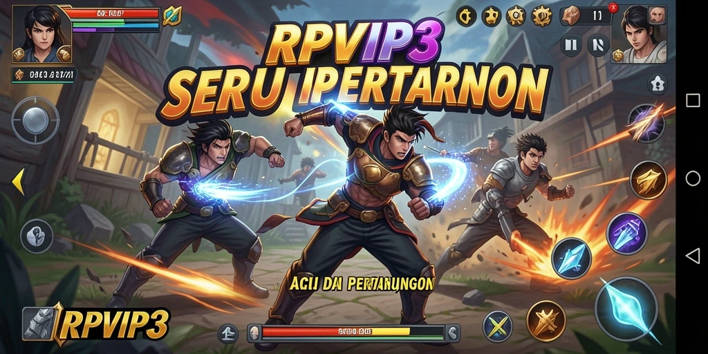 Tampilan aksi mendebarkan dalam RPVIP3 saat karakter berjuang.
