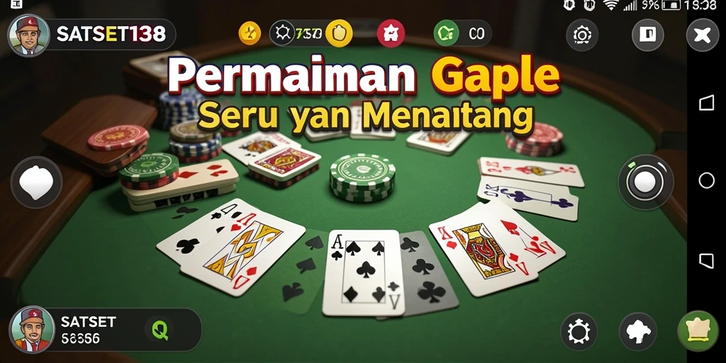 Tangkapan layar dari gameplay seru SATSET138 yang menampilkan permainan Gaple.