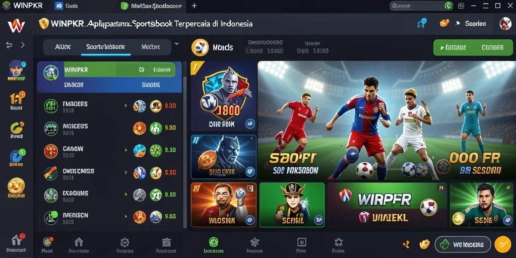 Screenshot gameplay WINPKR dengan taruhan olahraga yang menarik.
